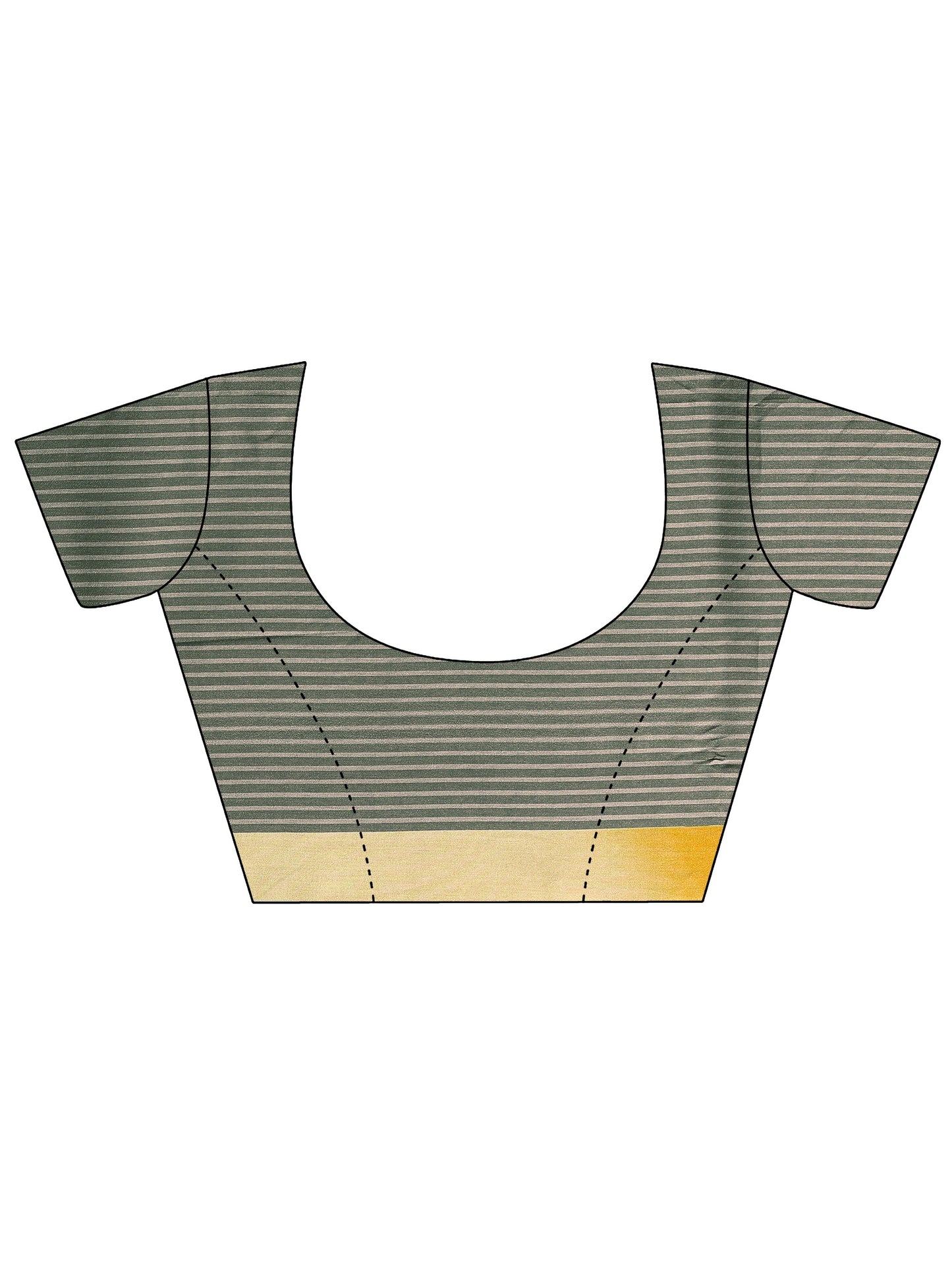 Mustard Printed Silk Blend Saree With Unstitched Blouse Piece