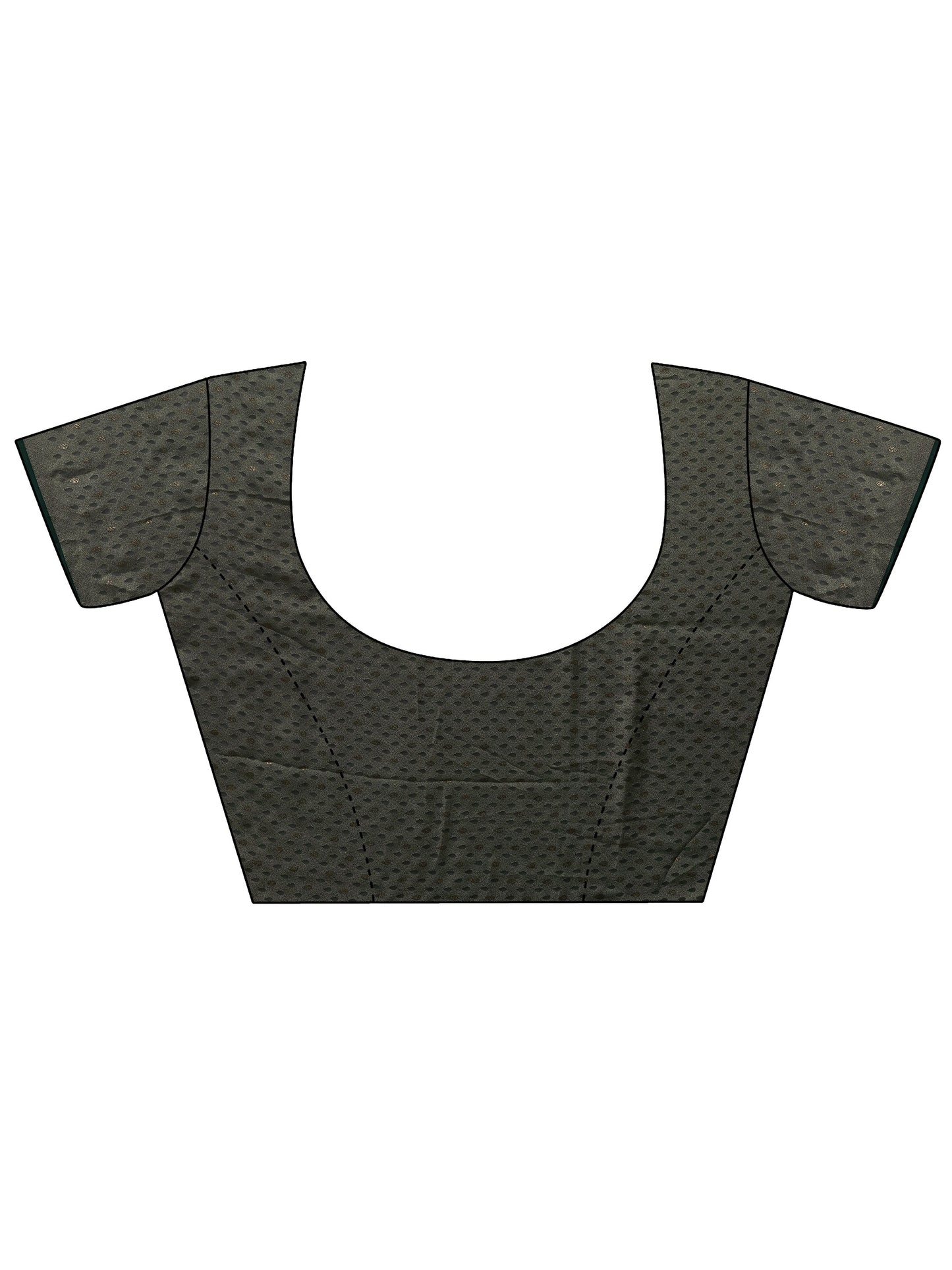 Green Printed Silk Blend Saree With Unstitched Blouse Piece