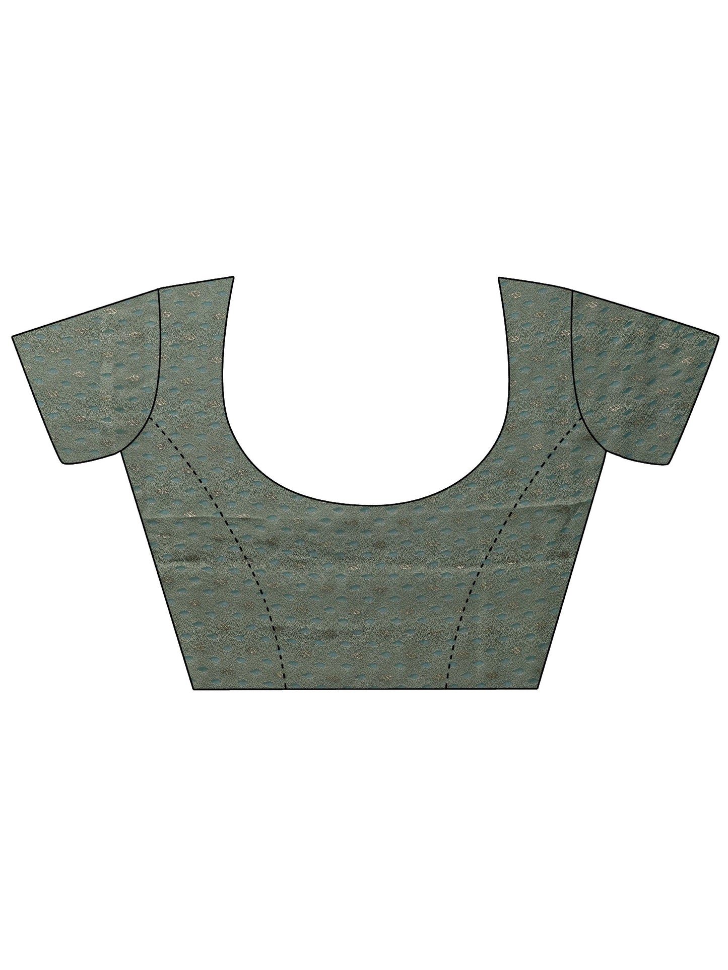 Green Printed Silk Blend Saree With Unstitched Blouse Piece