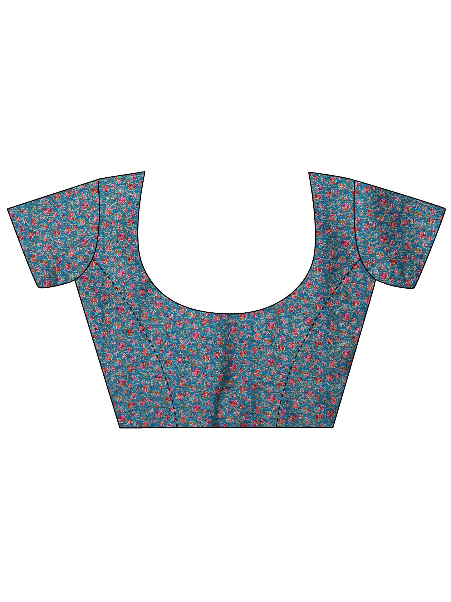 Blue Solid Silk Blend Saree With Unstitched Blouse Piece