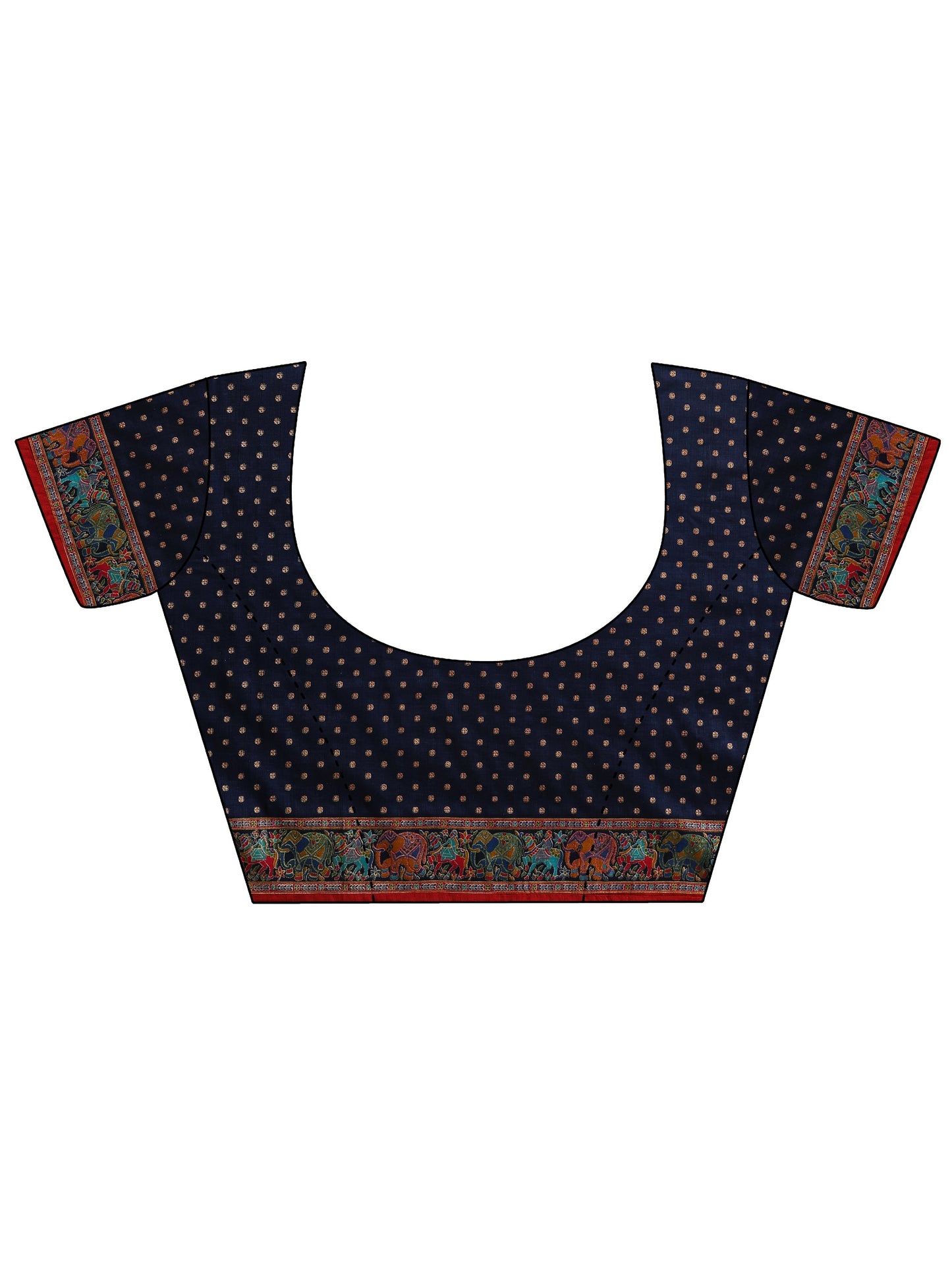 Red Embroidered Silk Blend Saree With Unstitched Blouse Piece