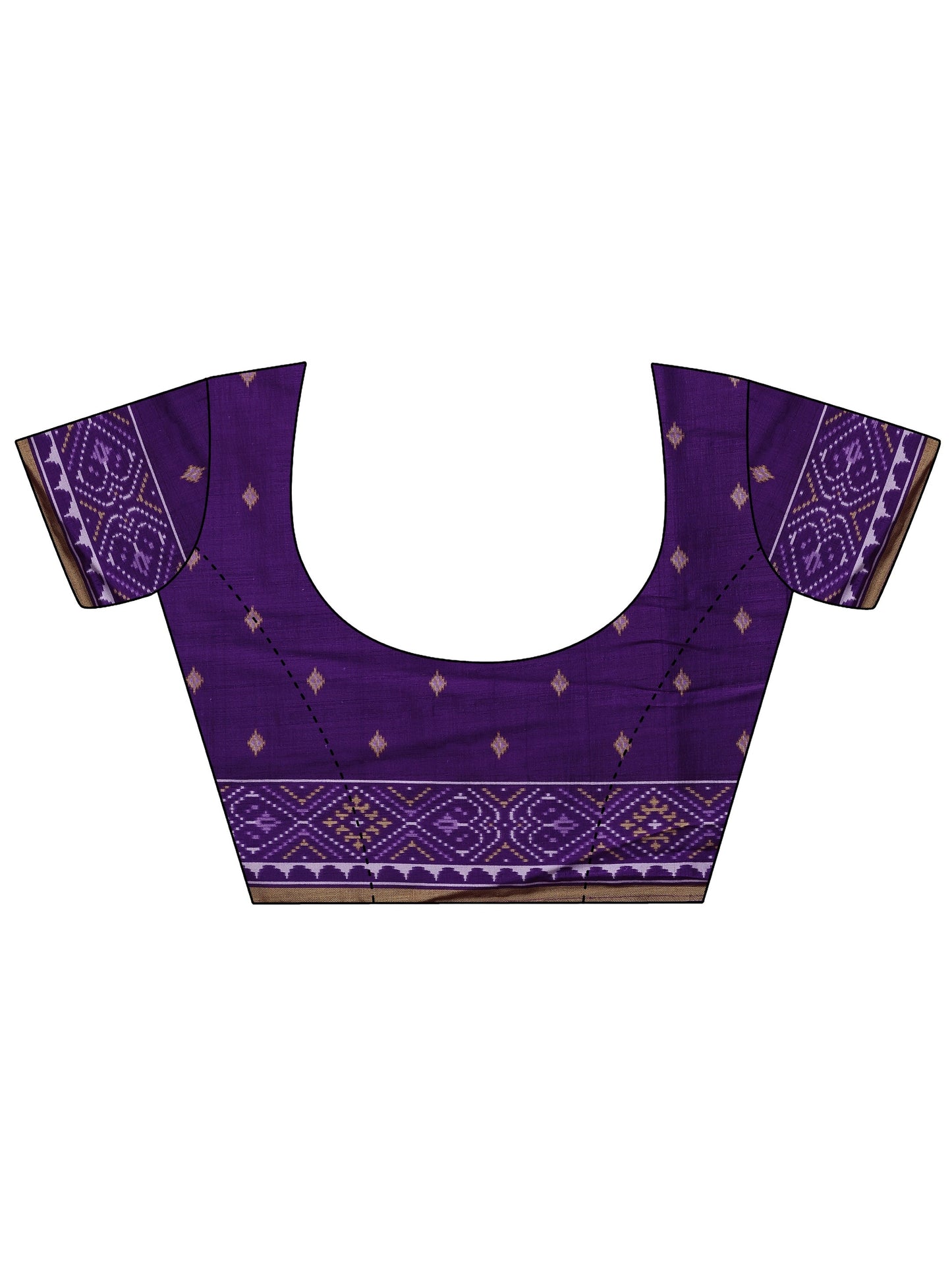 Purple Leheriya Printed Silk Blend Saree With Unstitched Blouse Piece