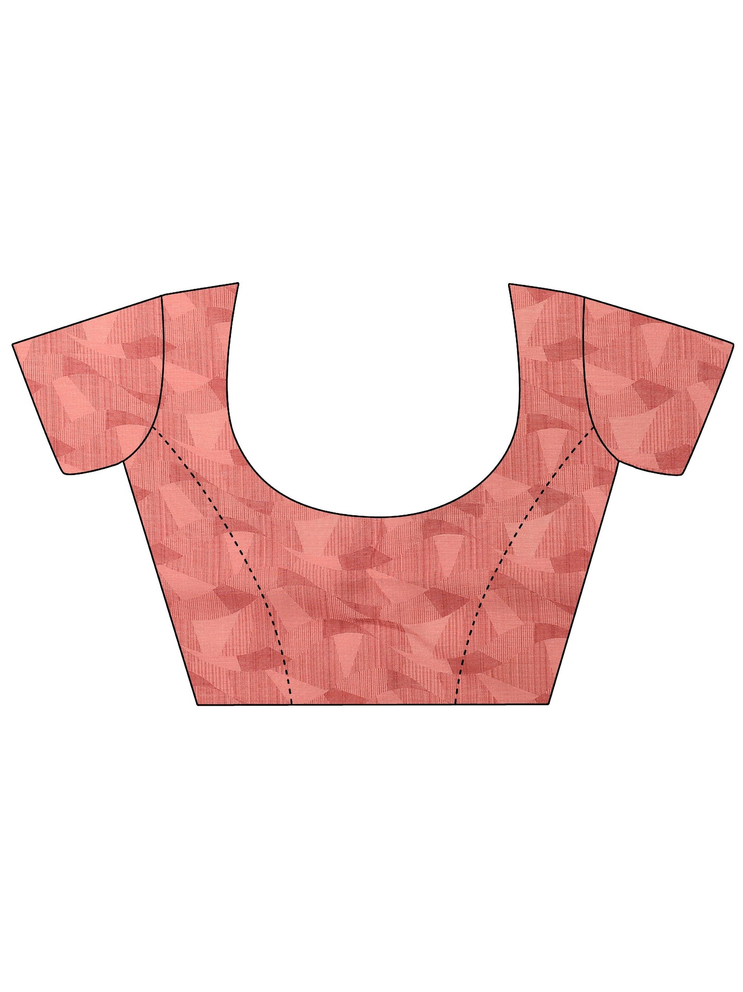 Coral Printed Silk Blend Saree With Unstitched Blouse Piece