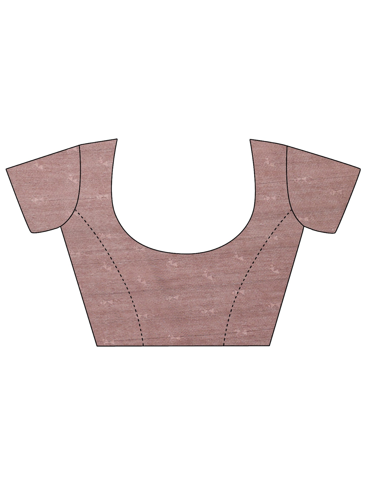 Brown Printed Silk Blend Saree With Unstitched Blouse Piece