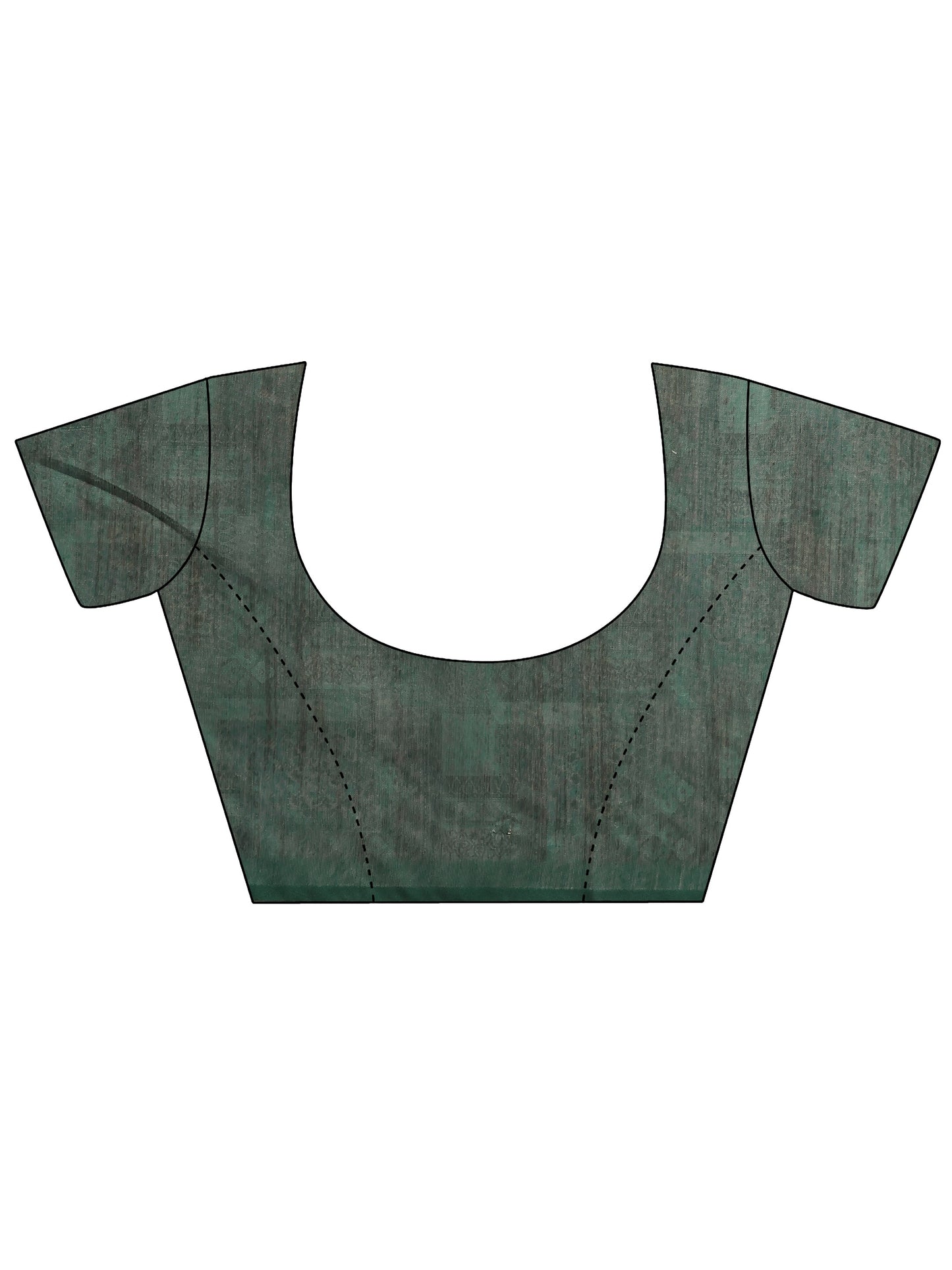 Green Printed Silk Blend Saree With Unstitched Blouse Piece