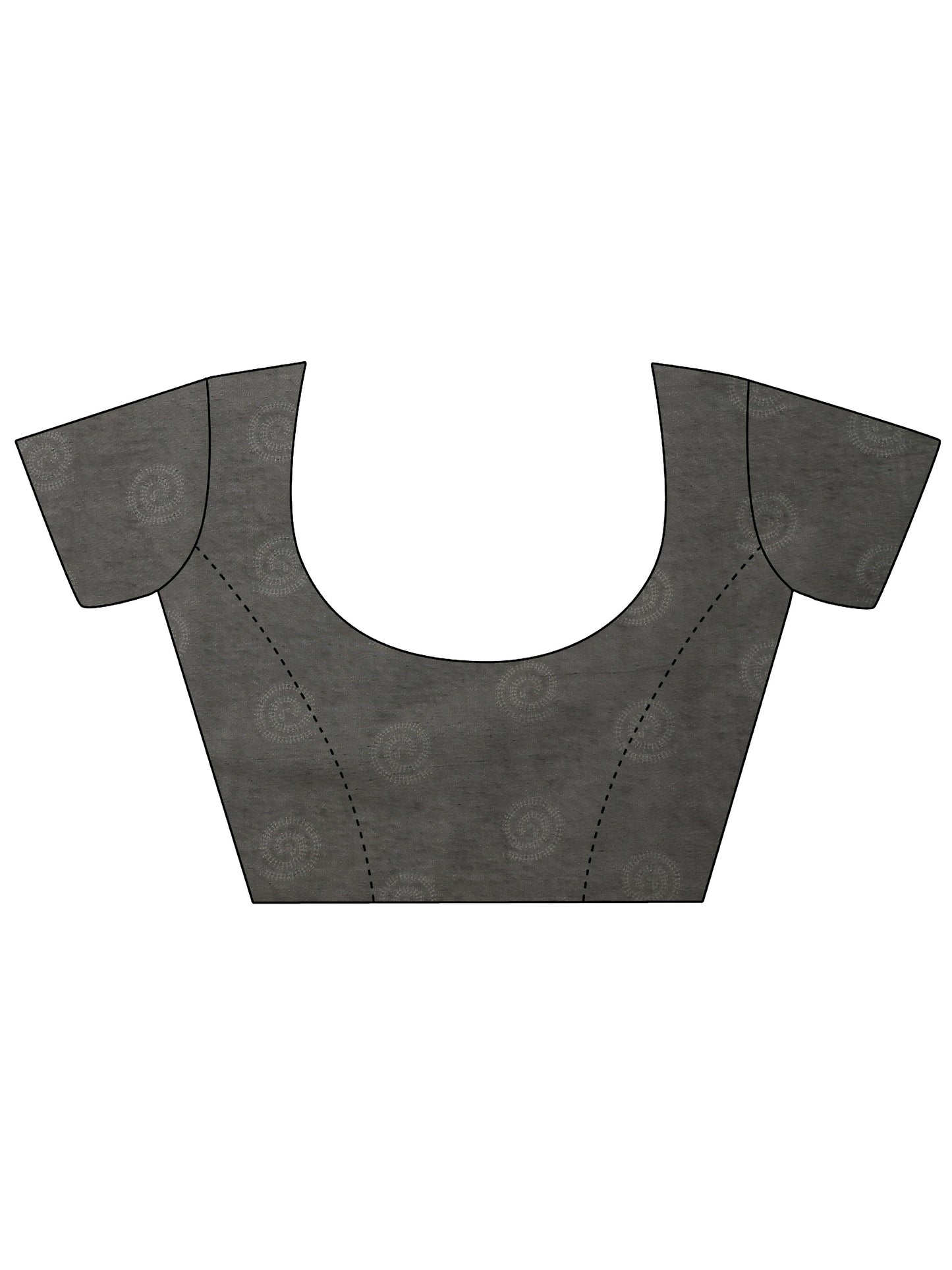 Grey Printed Silk Blend Saree With Unstitched Blouse Piece