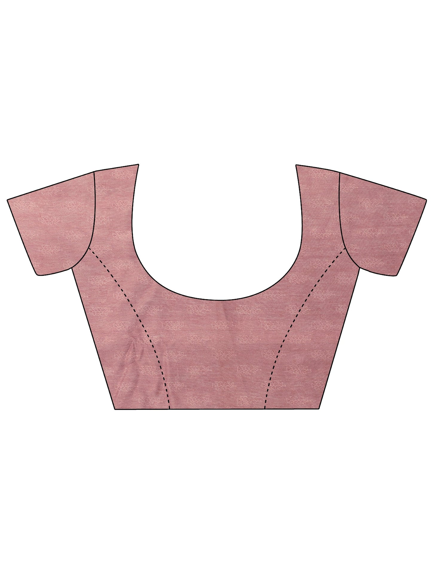 Brown Printed Silk Blend Saree With Unstitched Blouse Piece