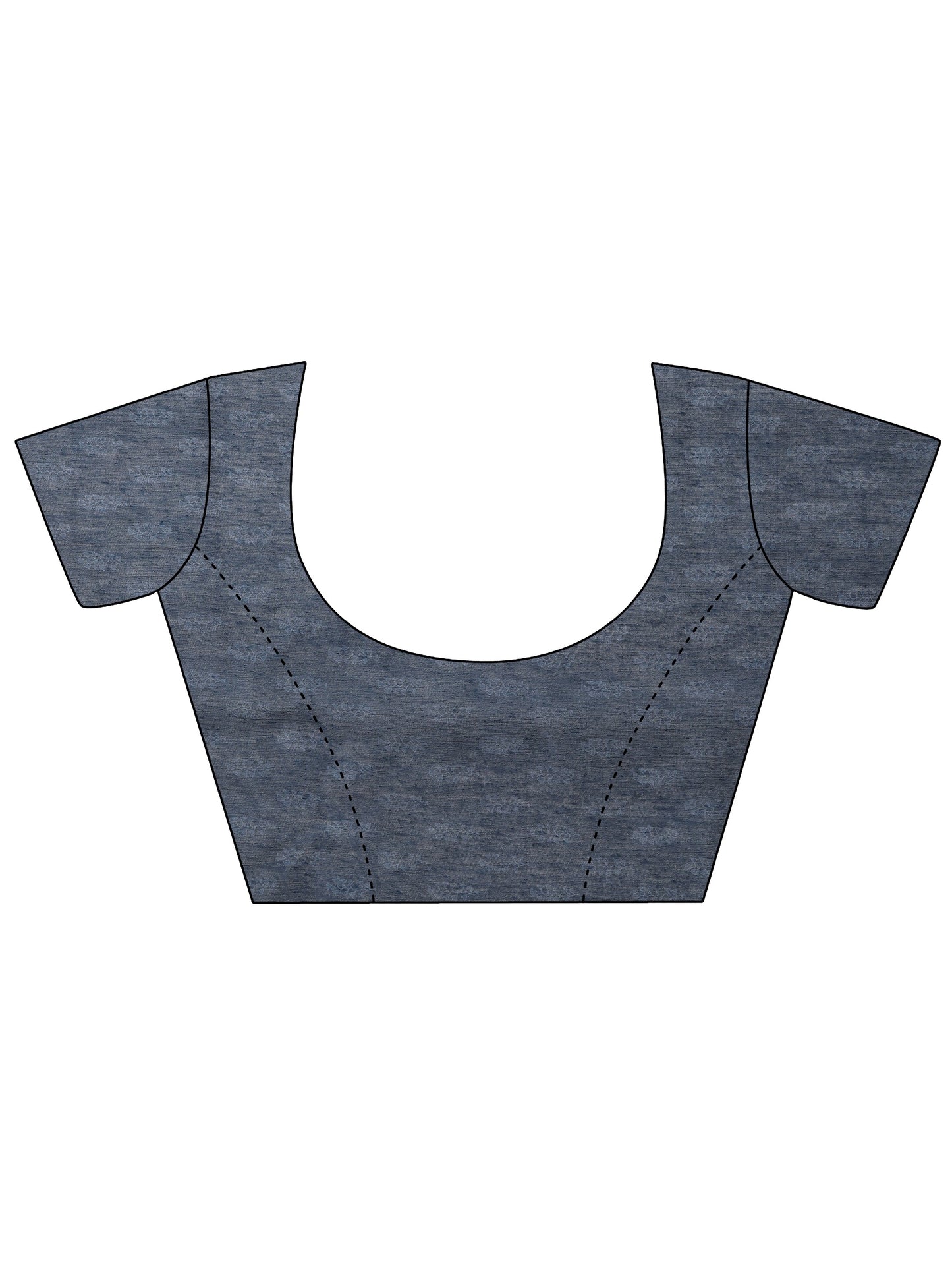 Navy Blue Printed Silk Blend Saree With Unstitched Blouse Piece