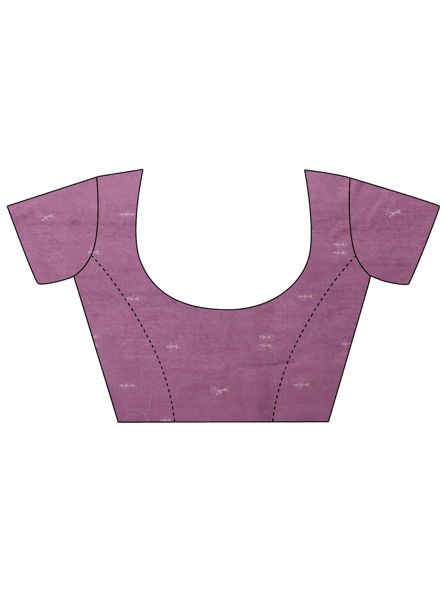 Purple Printed Silk Blend Saree With Unstitched Blouse Piece