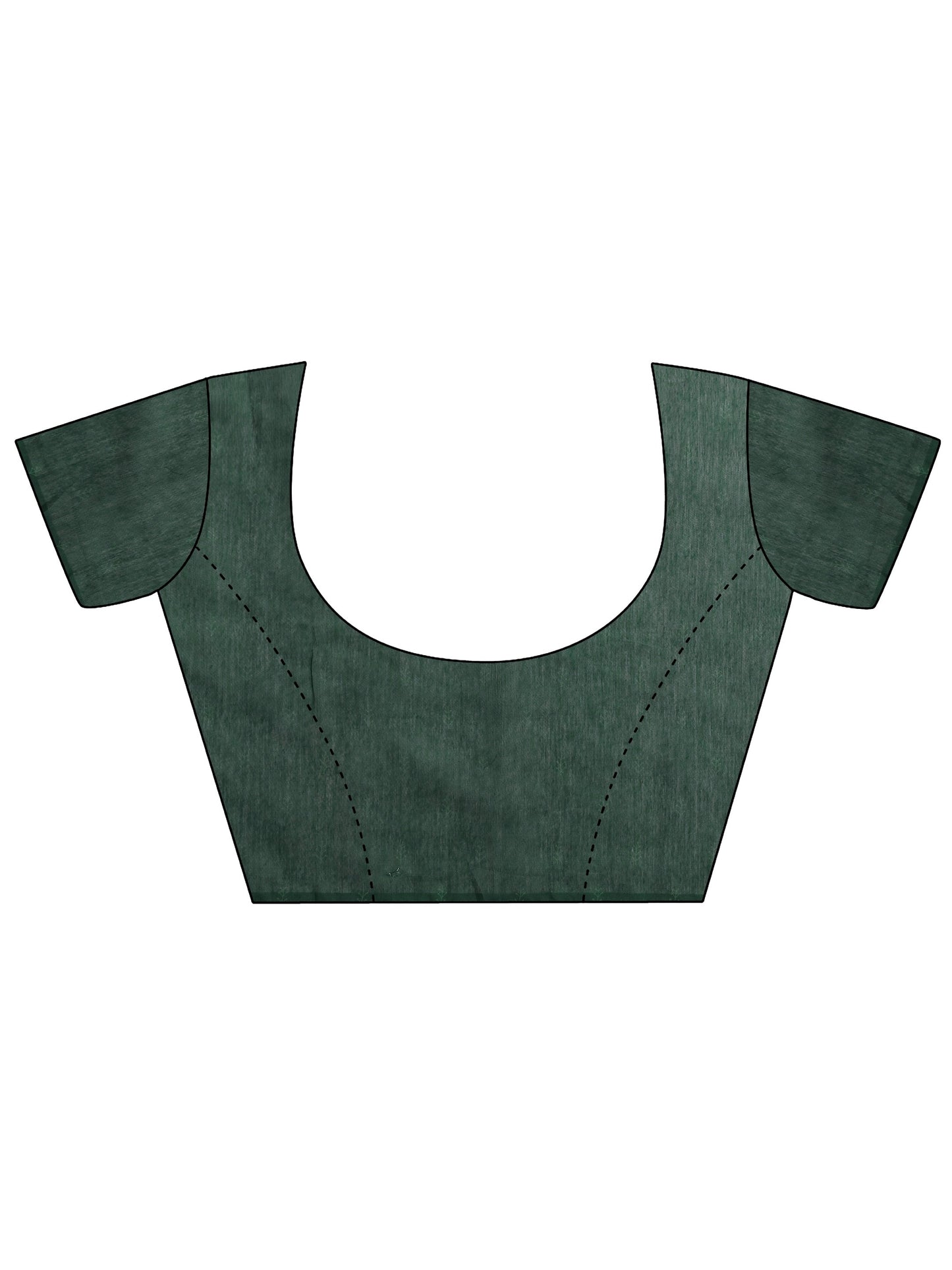 Brown Printed Silk Blend Saree With Unstitched Blouse Piece