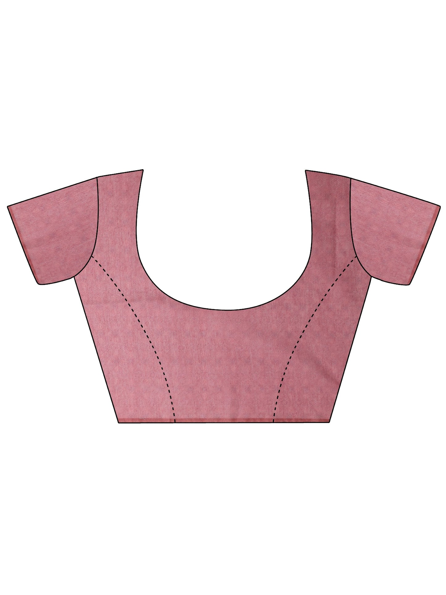 Pink Printed Silk Blend Saree With Unstitched Blouse Piece