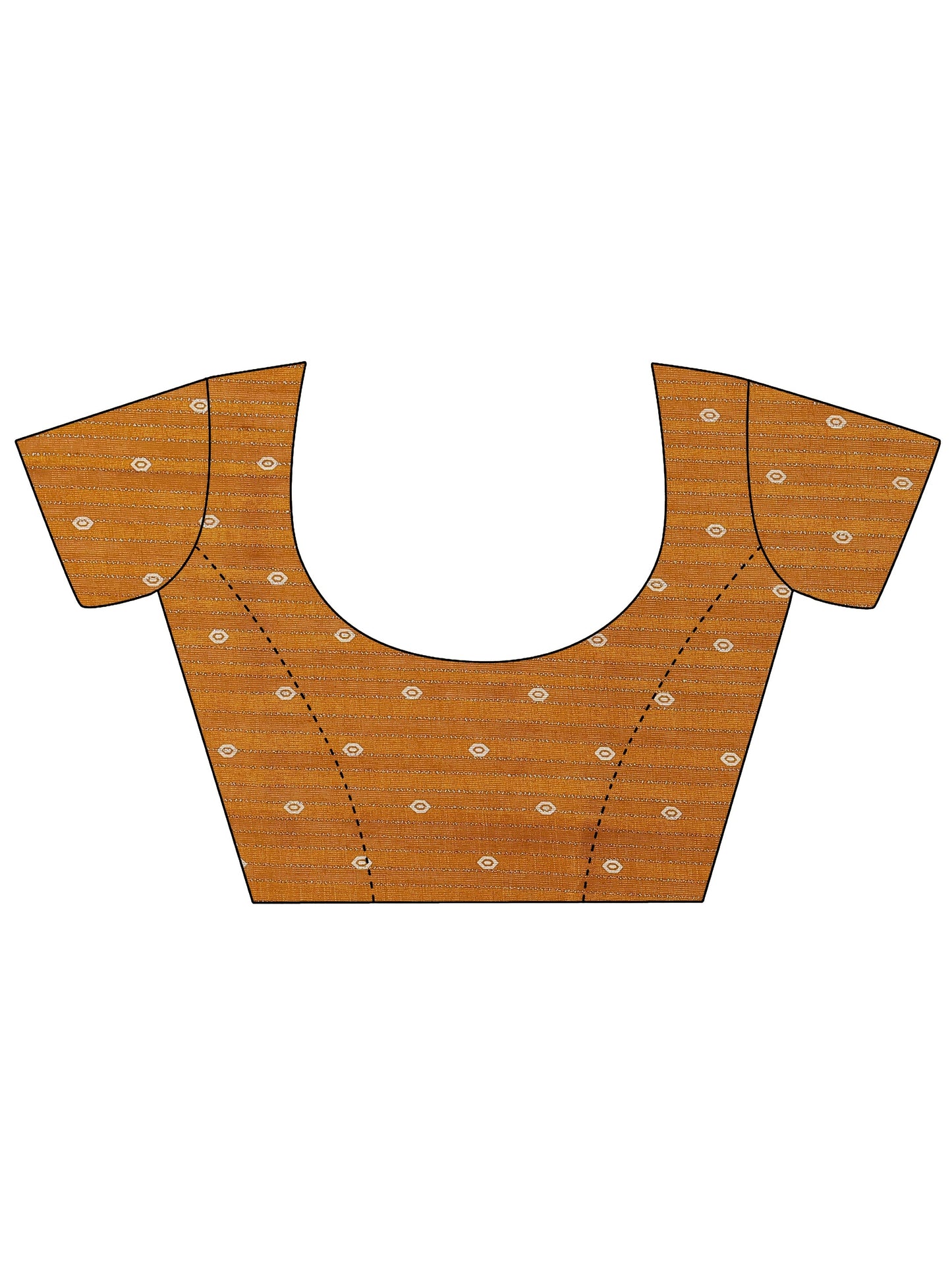 Mustard Printed Silk Blend Saree With Unstitched Blouse Piece