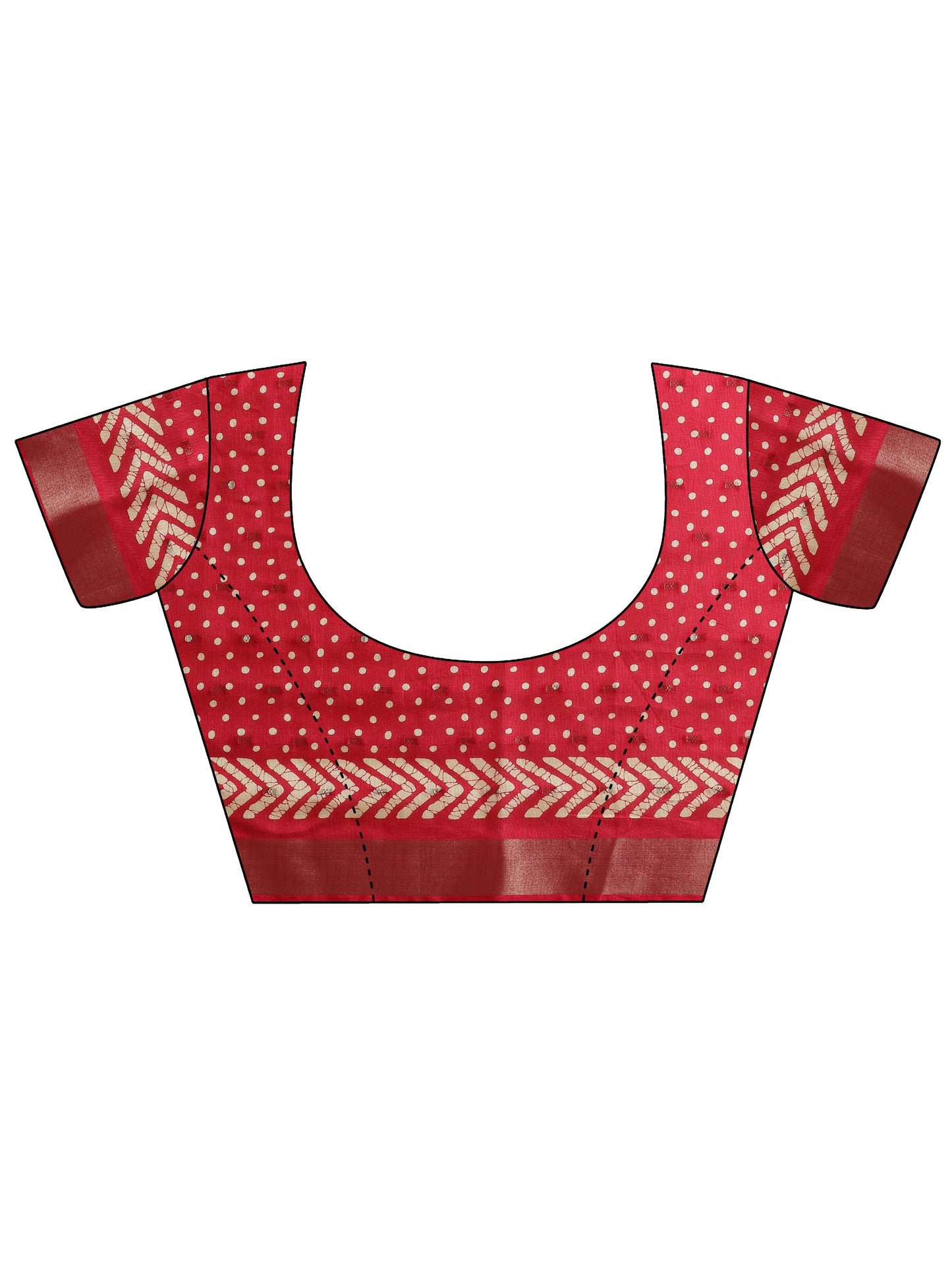 Pink Printed Silk Blend Saree With Unstitched Blouse Piece