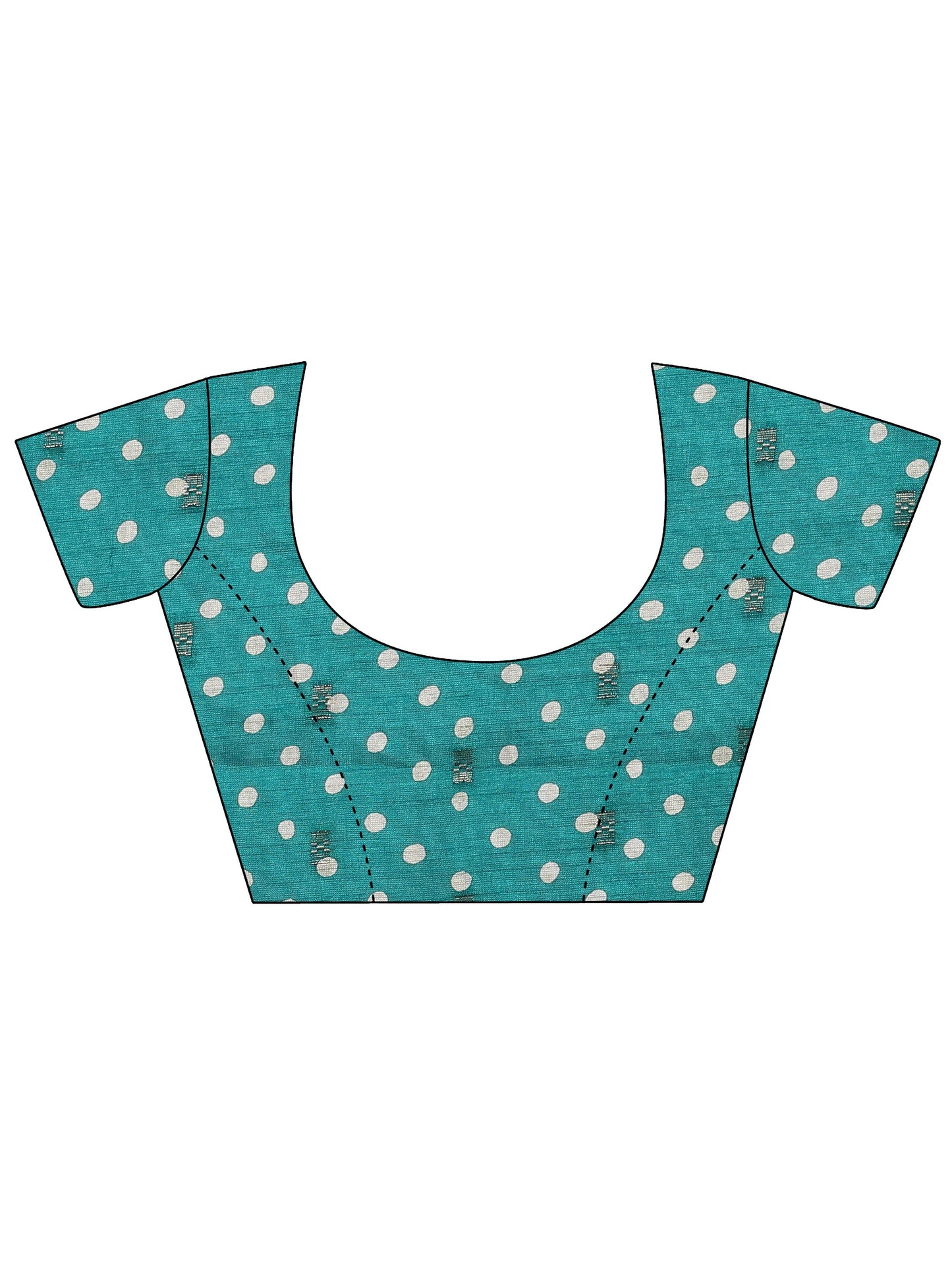 Green Printed Silk Blend Saree With Unstitched Blouse Piece