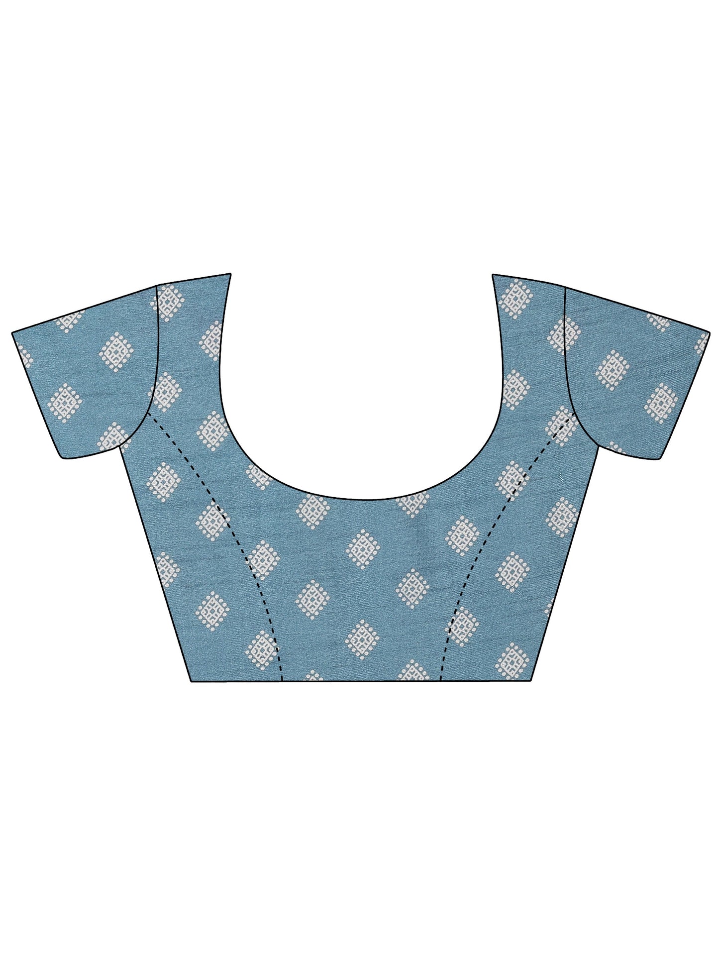 Blue Bandhani Printed Silk Blend Saree With Unstitched Blouse Piece