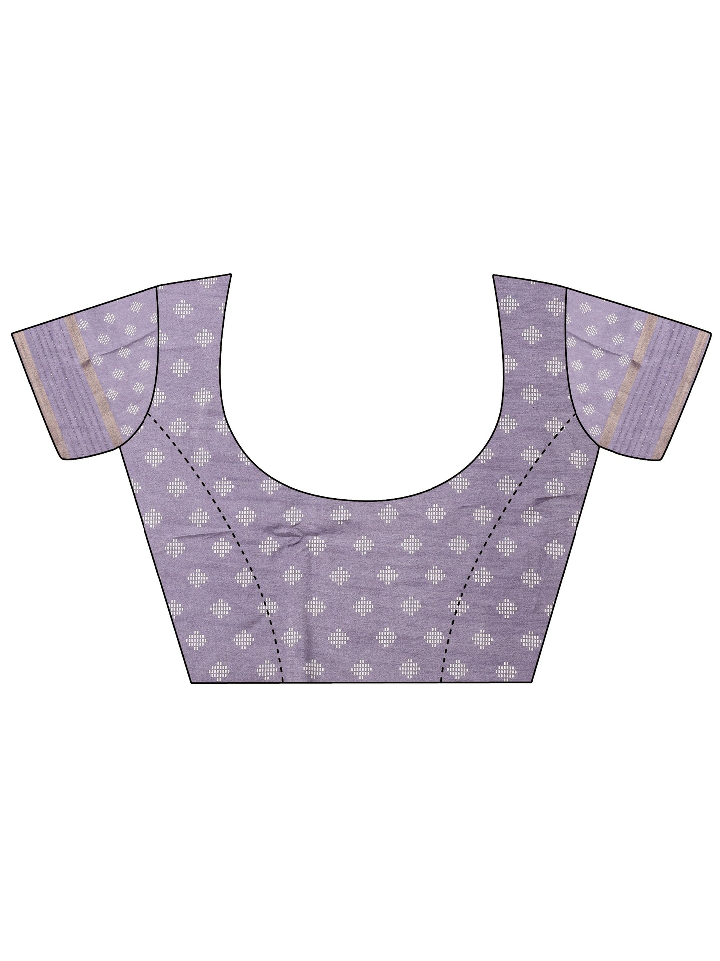 Lavender Printed Silk Blend Saree With Unstitched Blouse Piece