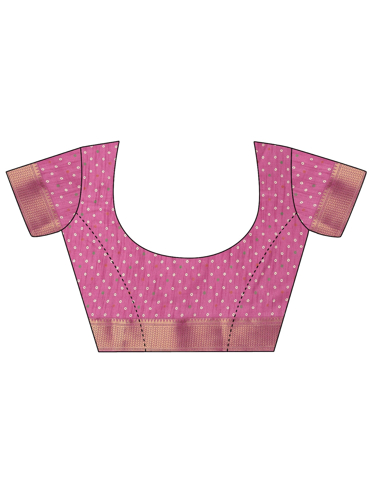 Pink Leheriya Printed Silk Blend Saree With Unstitched Blouse Piece