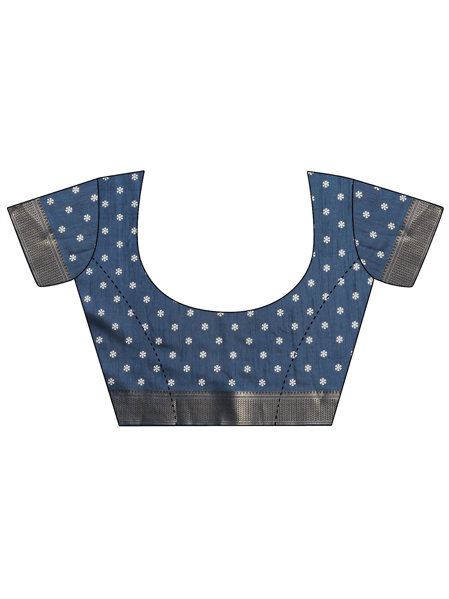 Blue Leheriya Printed Silk Blend Saree With Unstitched Blouse Piece