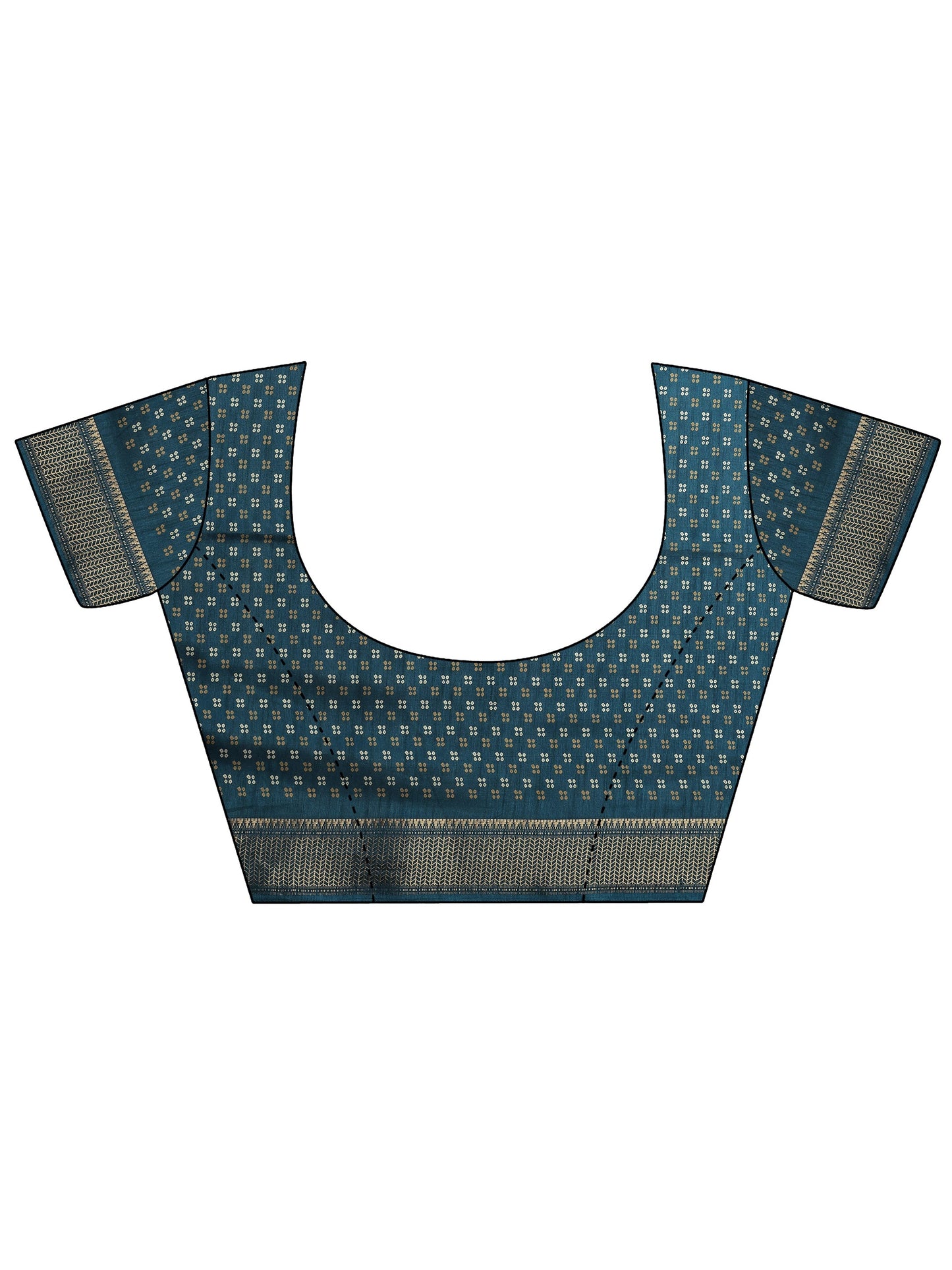 Green Bandhani Printed Silk Blend Saree With Unstitched Blouse Piece