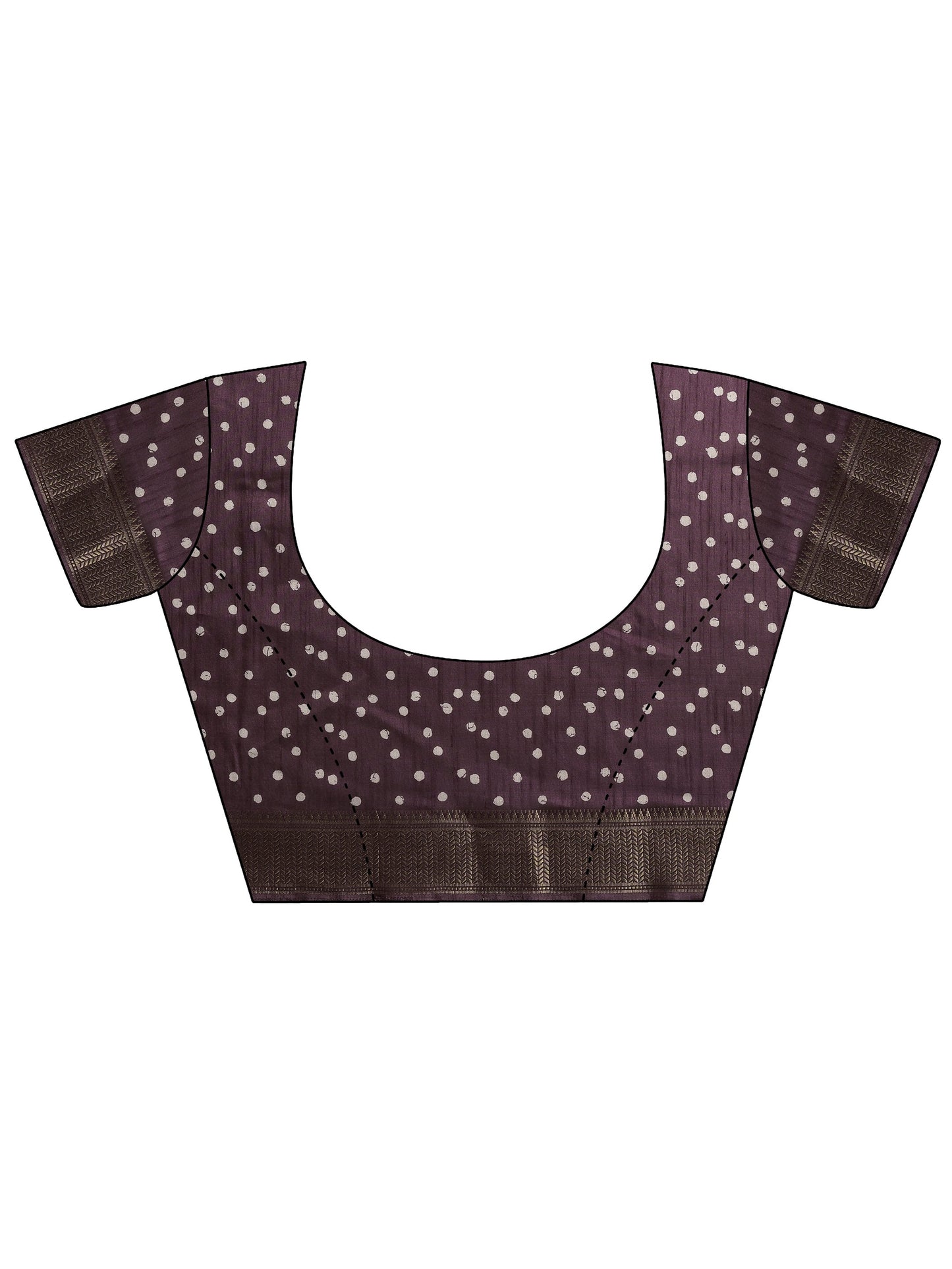 Burgundy Batik Printed Silk Blend Saree With Unstitched Blouse Piece