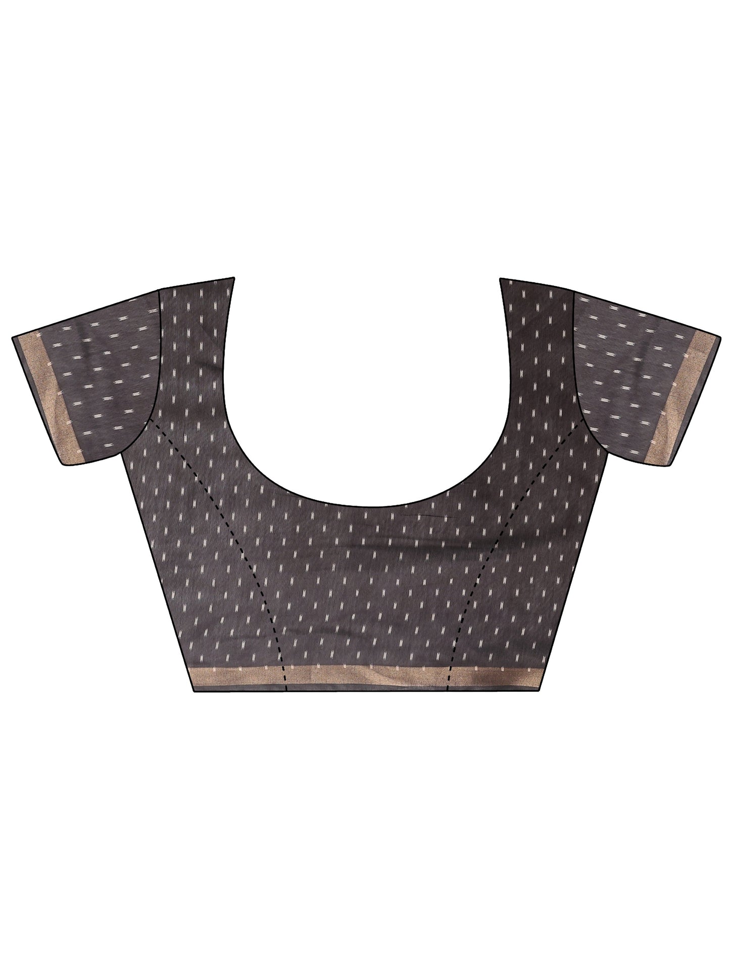 Grey Printed Silk Blend Saree With Unstitched Blouse Piece