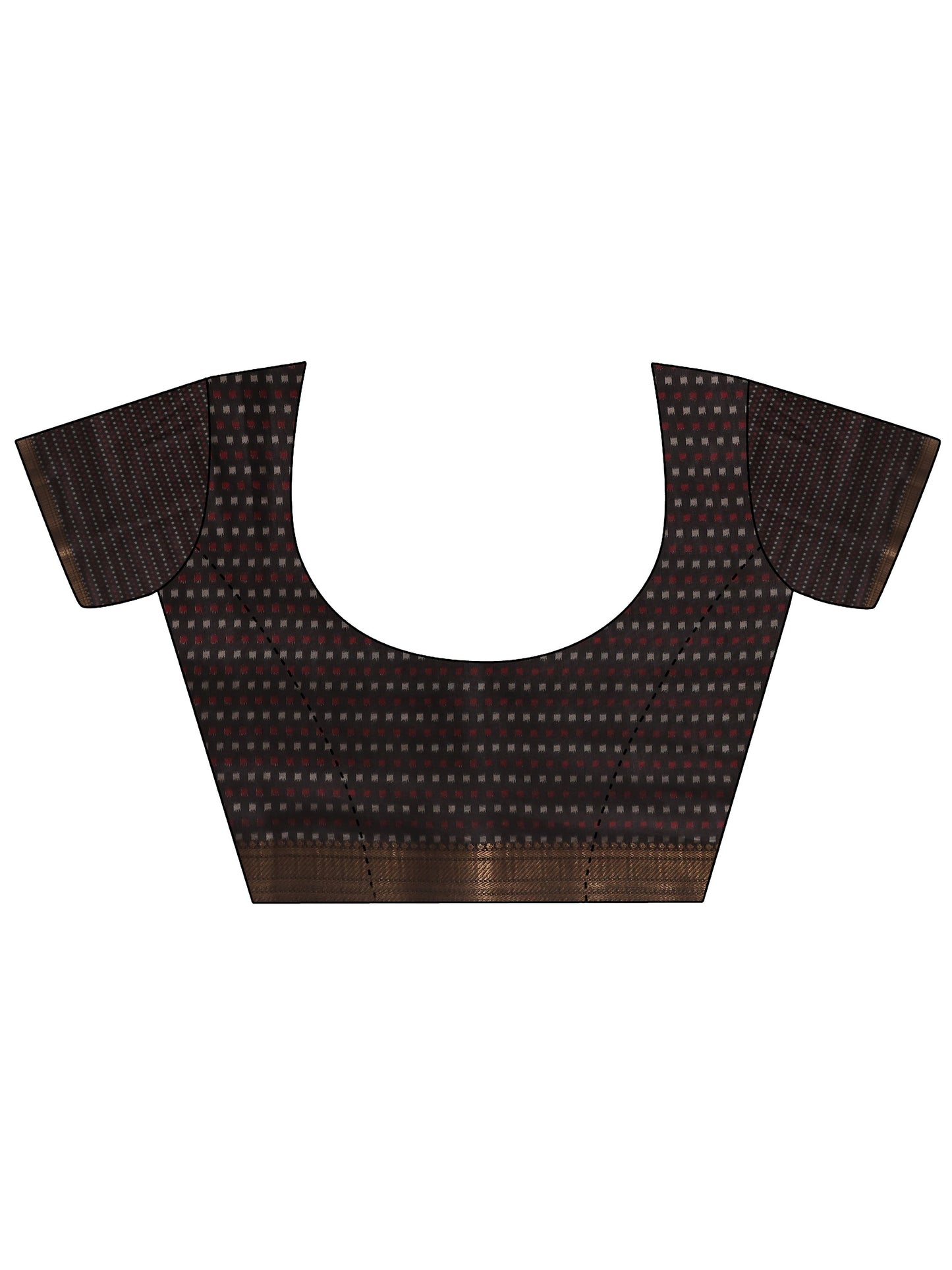 Beige Printed Silk Blend Saree With Unstitched Blouse Piece