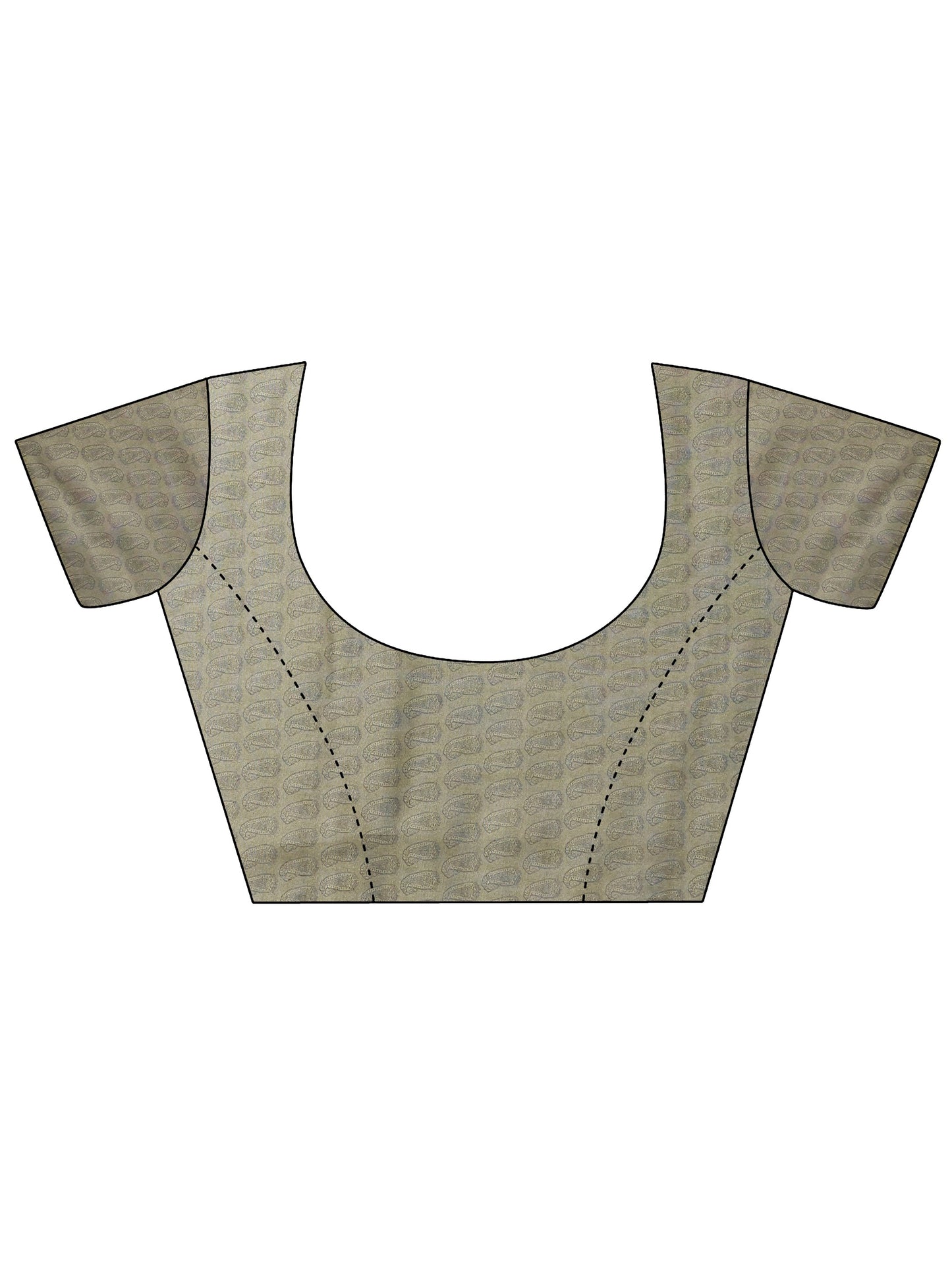 Green Printed Silk Blend Saree With Unstitched Blouse Piece