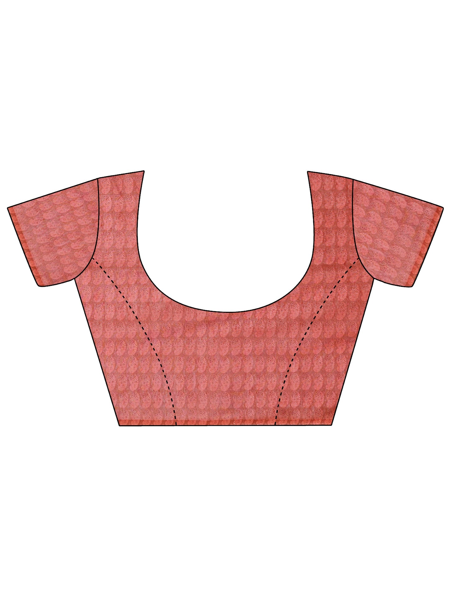 Brown Printed Silk Blend Saree With Unstitched Blouse Piece