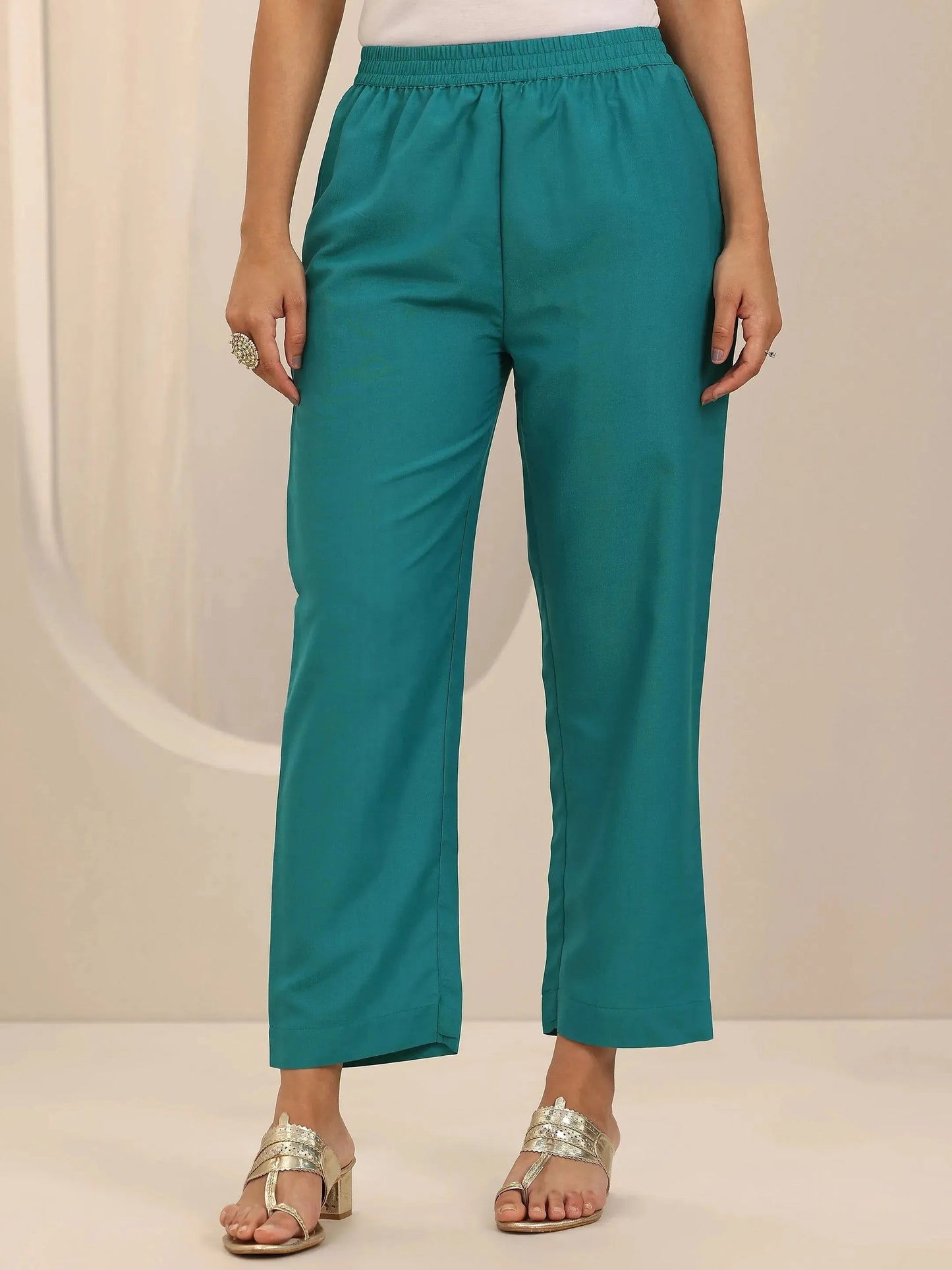 Blue Printed Silk Blend Straight Suit Set With Dupatta