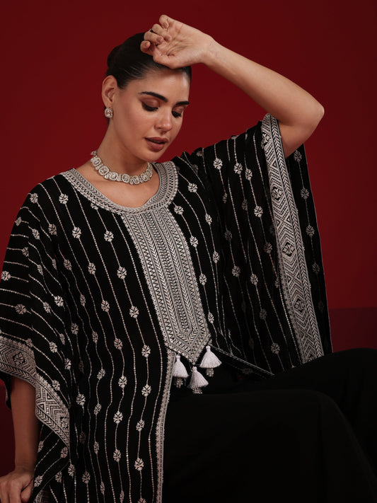 Libas Art Black Embroidered Georgette Co-Ord Sets