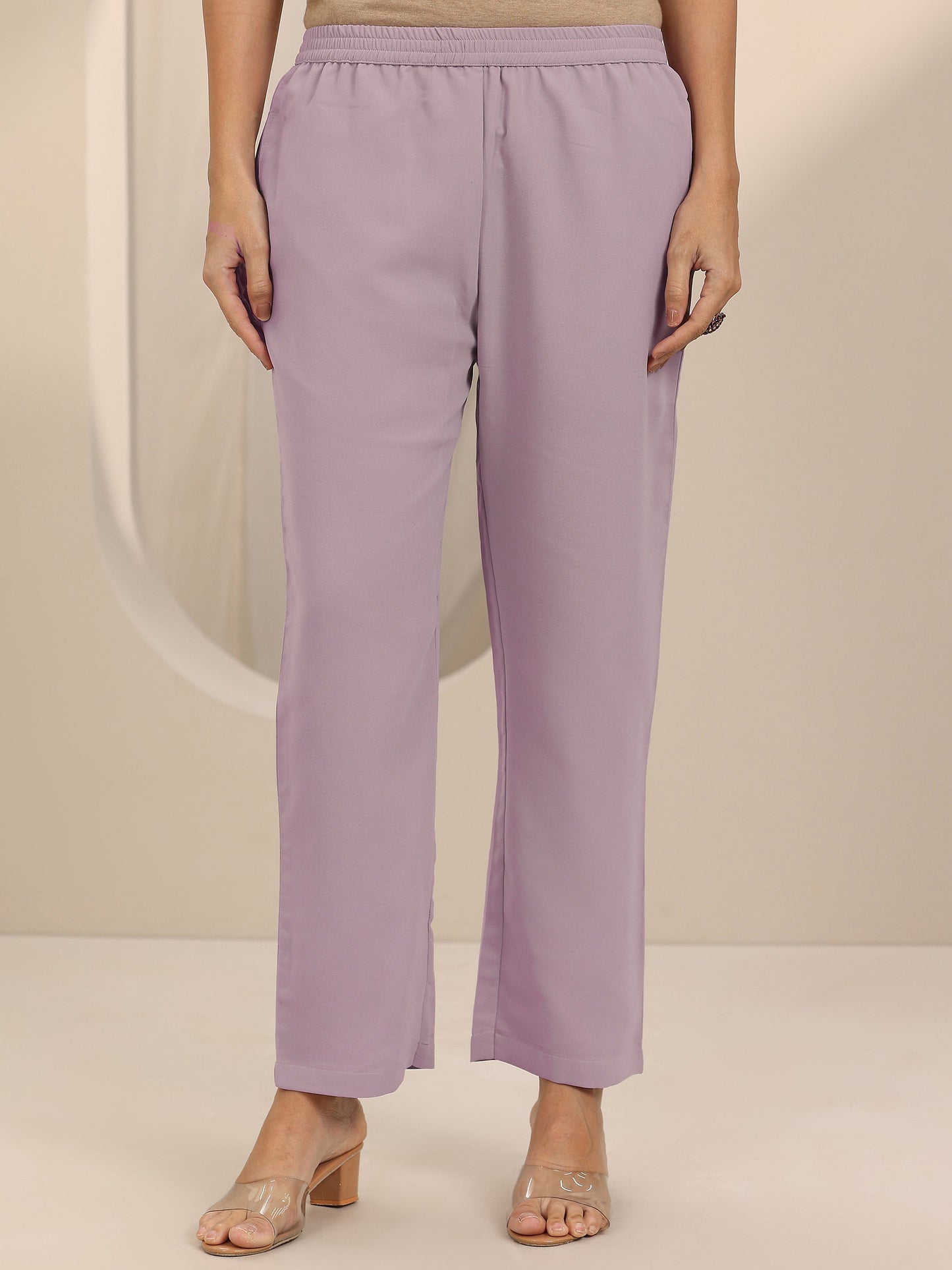 Mauve Embroidered Georgette Straight Suit Set With Dupatta