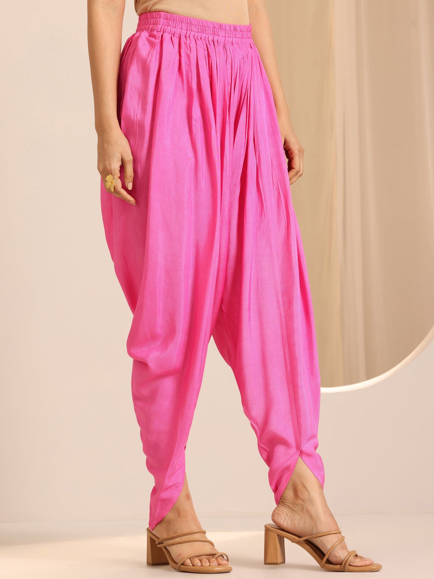 Pink Printed Muslin A-Line Kurta Set