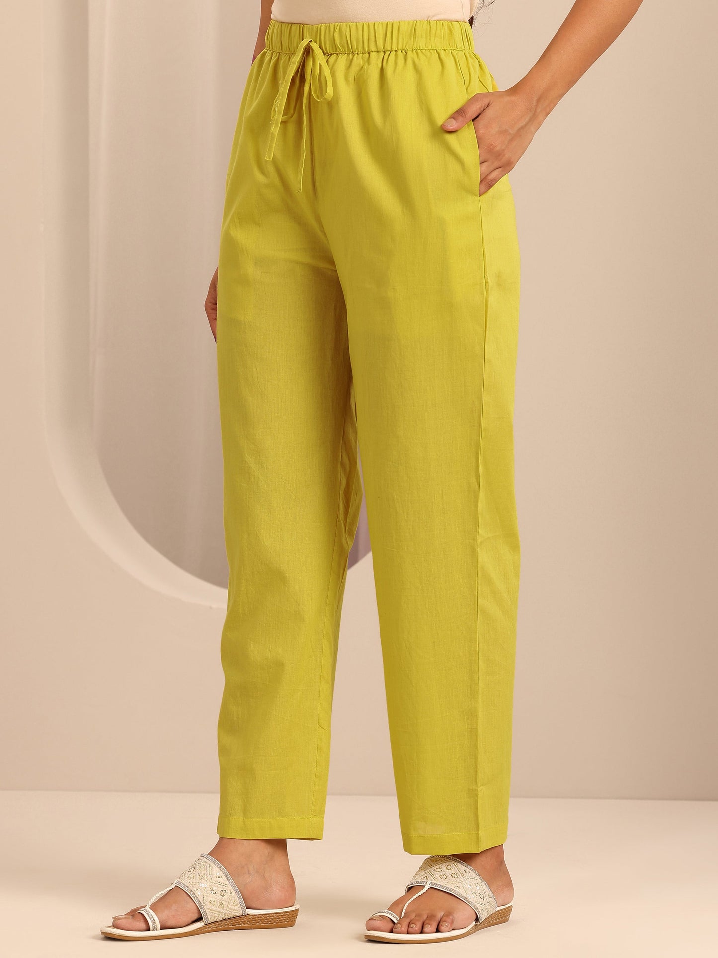 Yellow Yoke Design Cotton Straight Suit Set With Dupatta