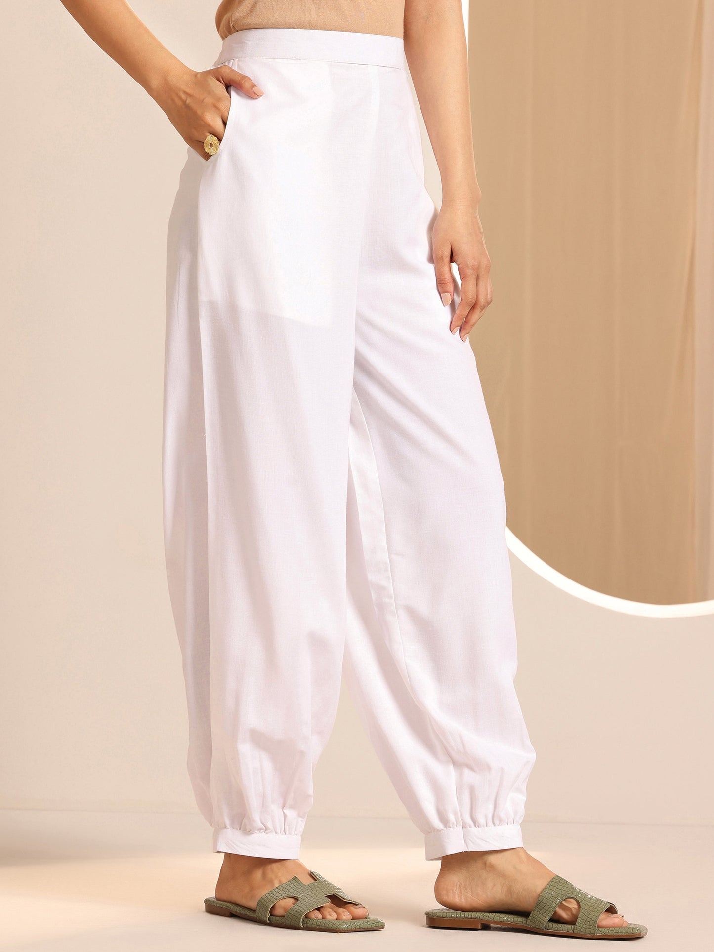 Off White Printed Cotton Straight Suit Sets With Dupatta