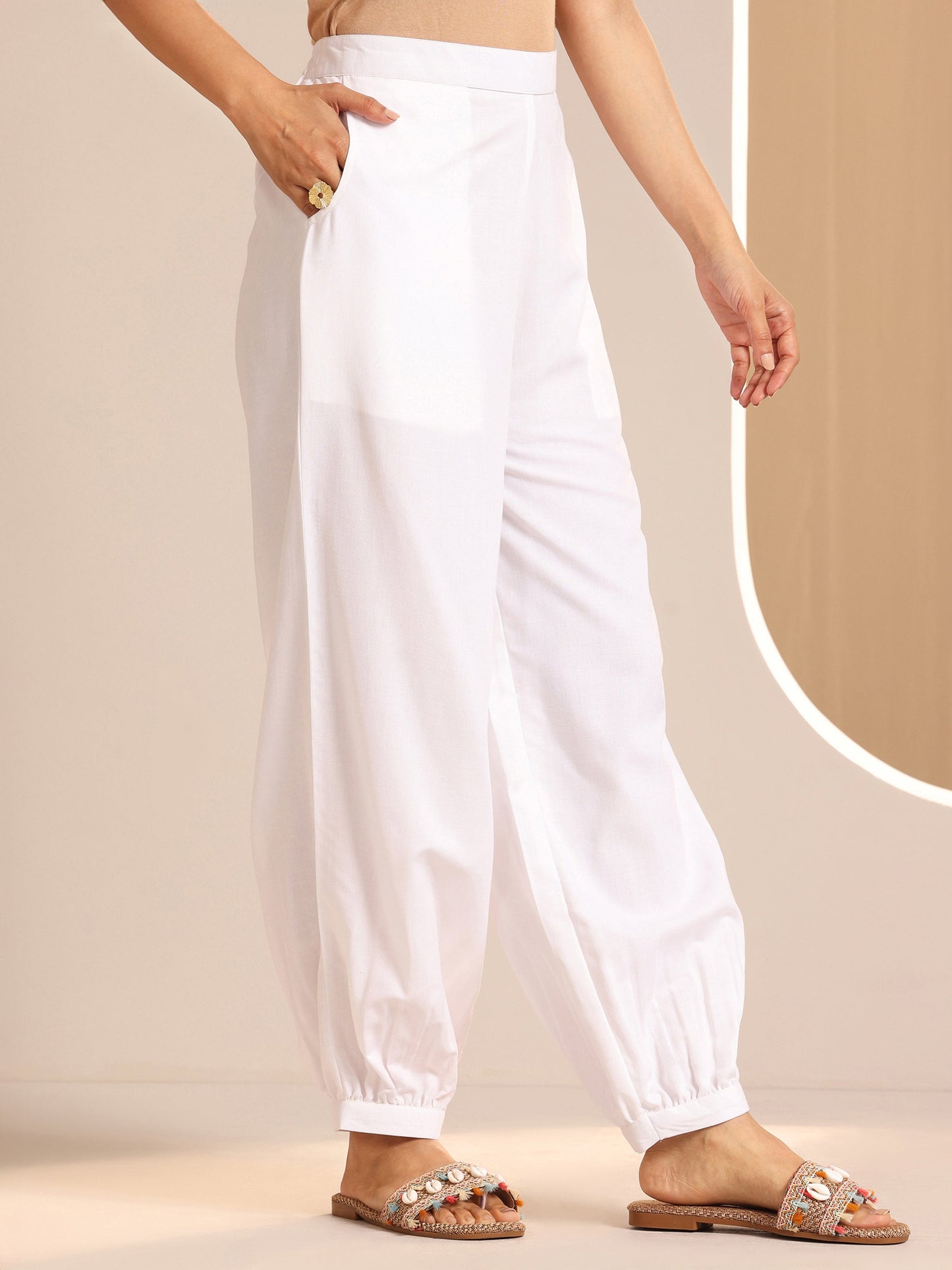 Off White Printed Cotton Straight Suit Sets With Dupatta