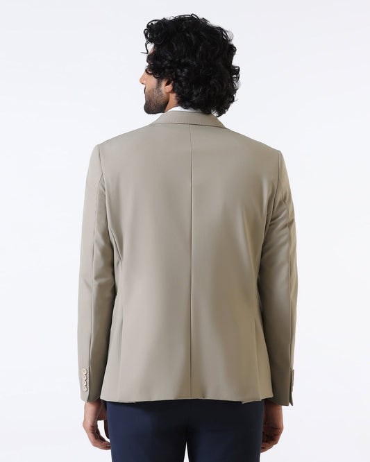 Beige TechPro Solid Blazer - Ron