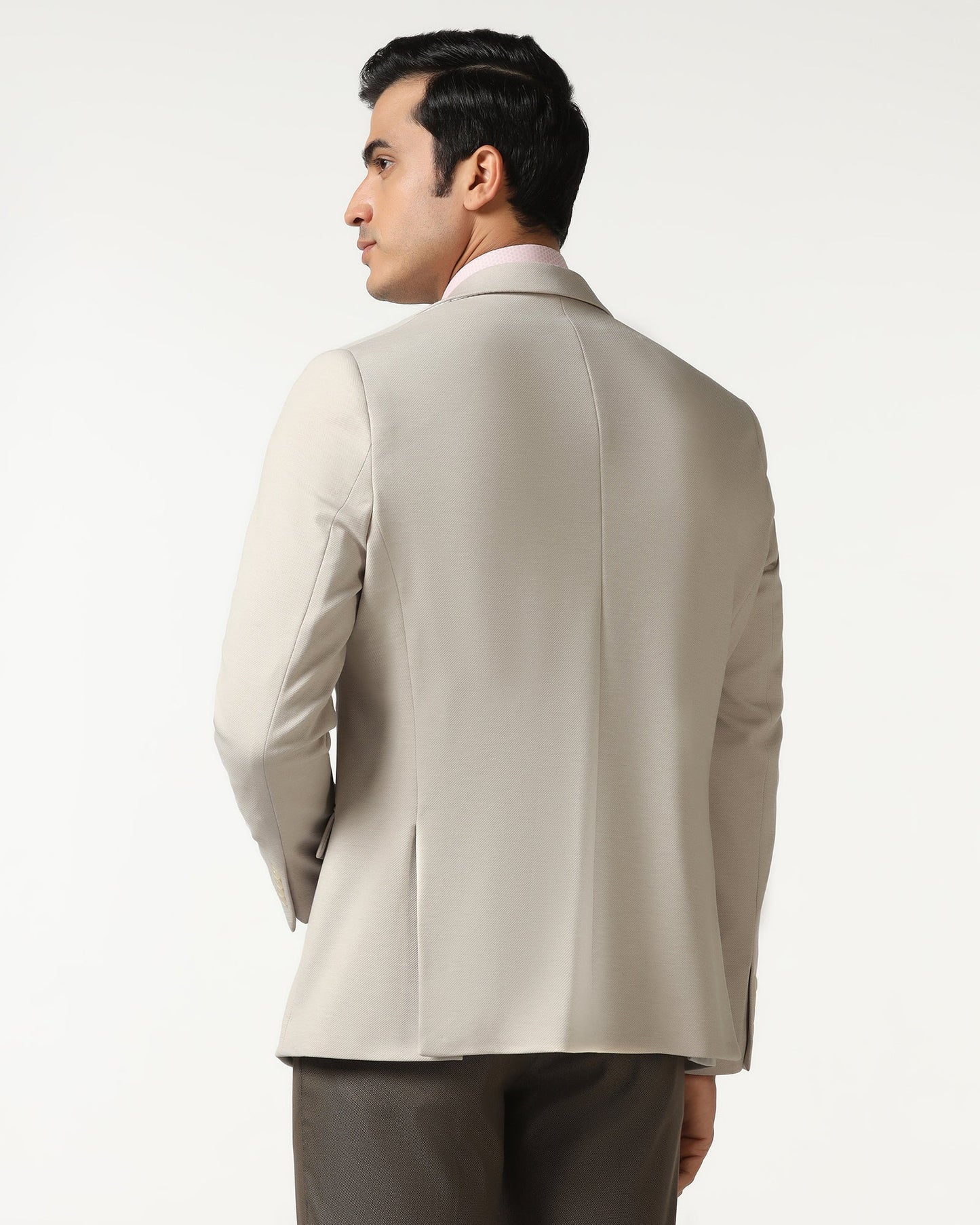 Beige Textured Blazer - Walker