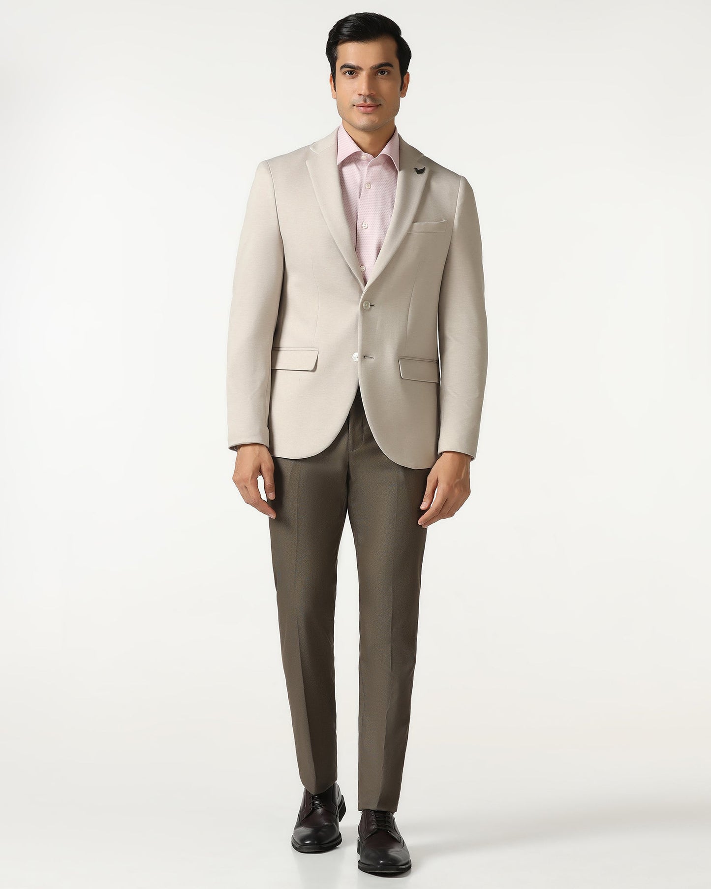 Beige Textured Blazer - Walker