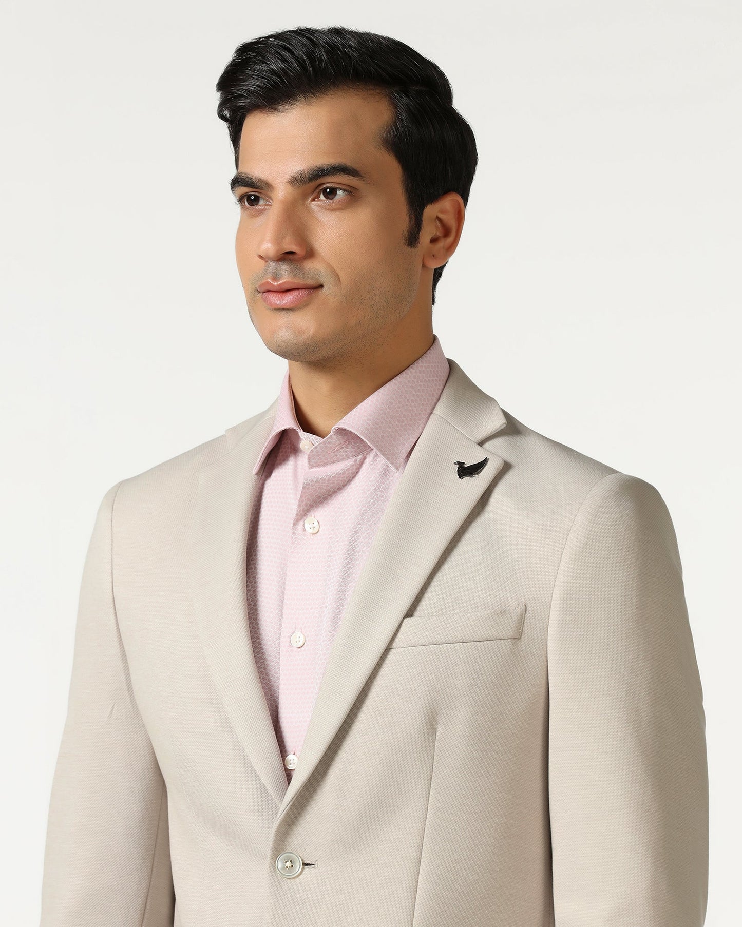 Beige Textured Blazer - Walker