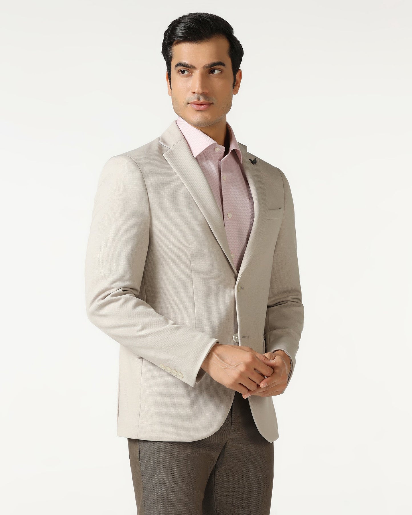 Beige Textured Blazer - Walker