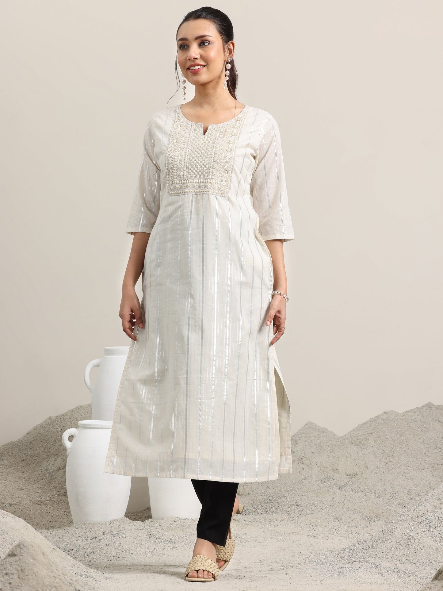 Black Solid Cotton Trousers