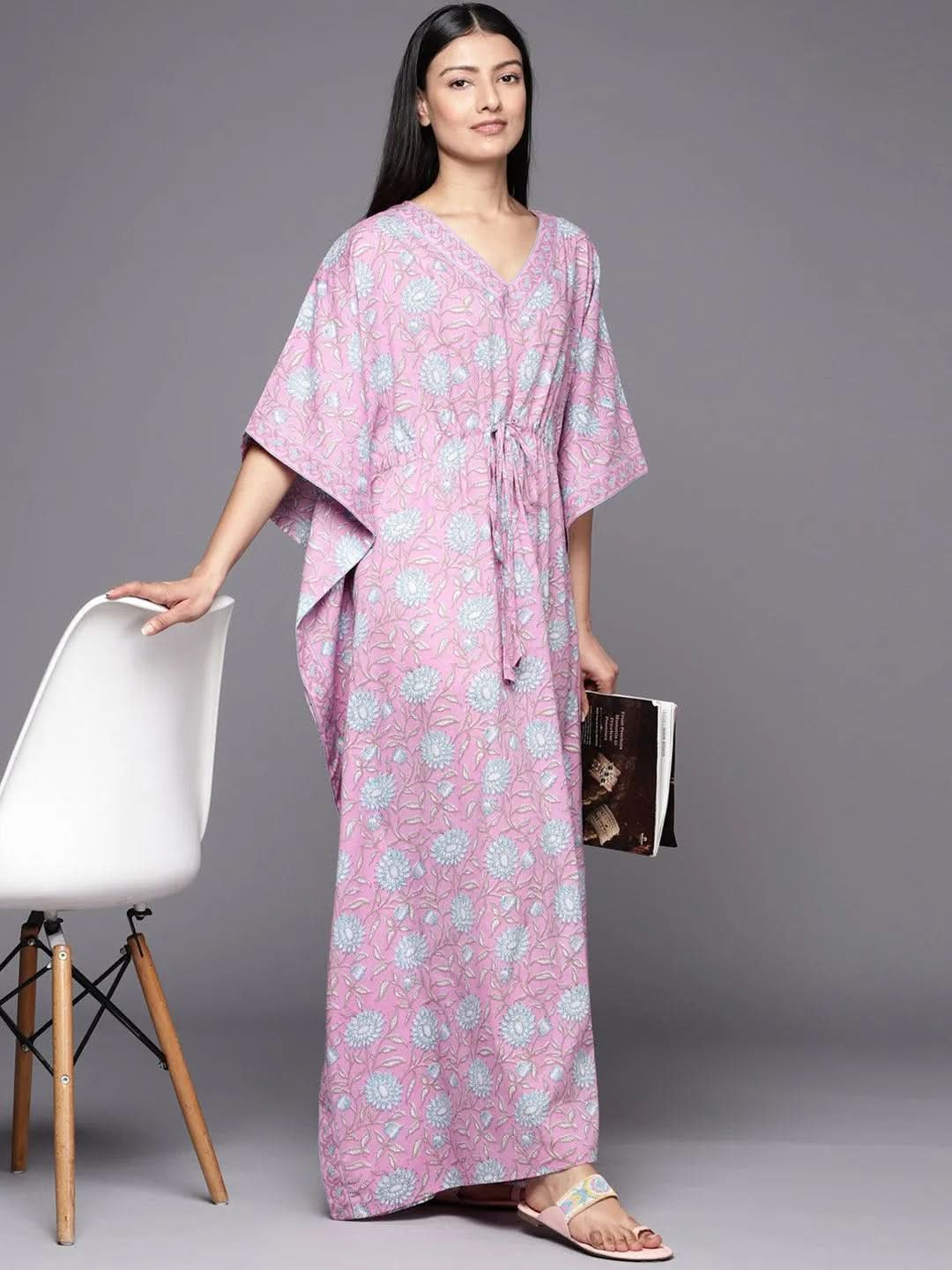 Lavender Printed Cotton Nightdress