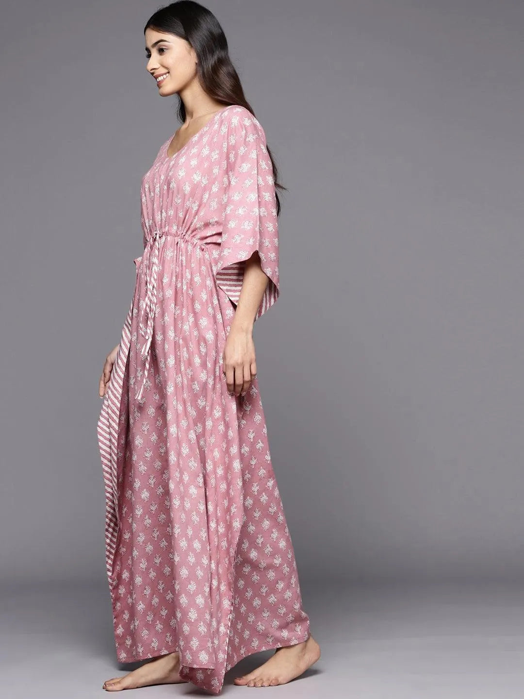 Mauve Printed Cotton Nightdress