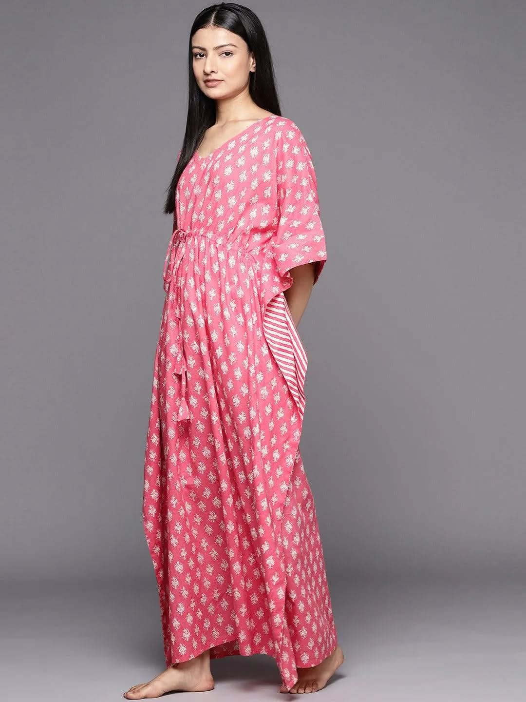 Pink Printed Cotton Nightdress