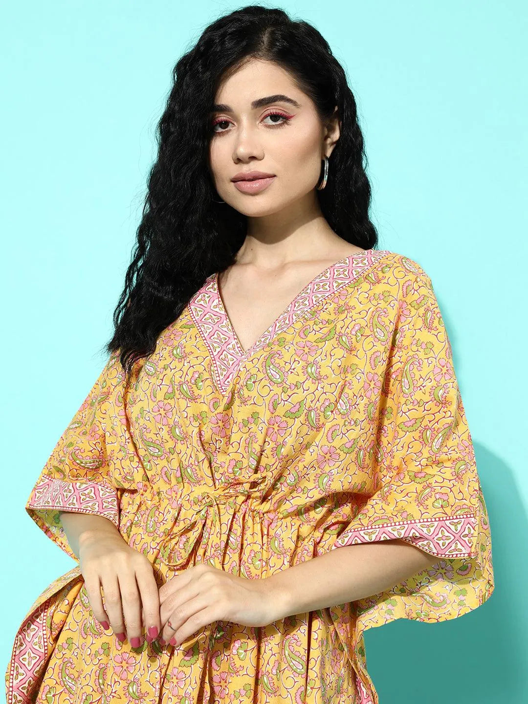 Yellow Printed Cotton Nightdress